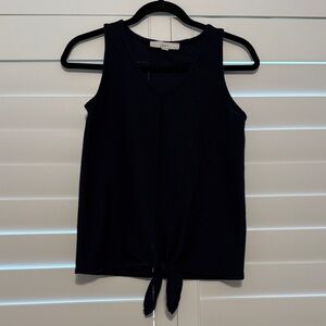 LOFT Navy Blue Sleeveless Tie-Front Top